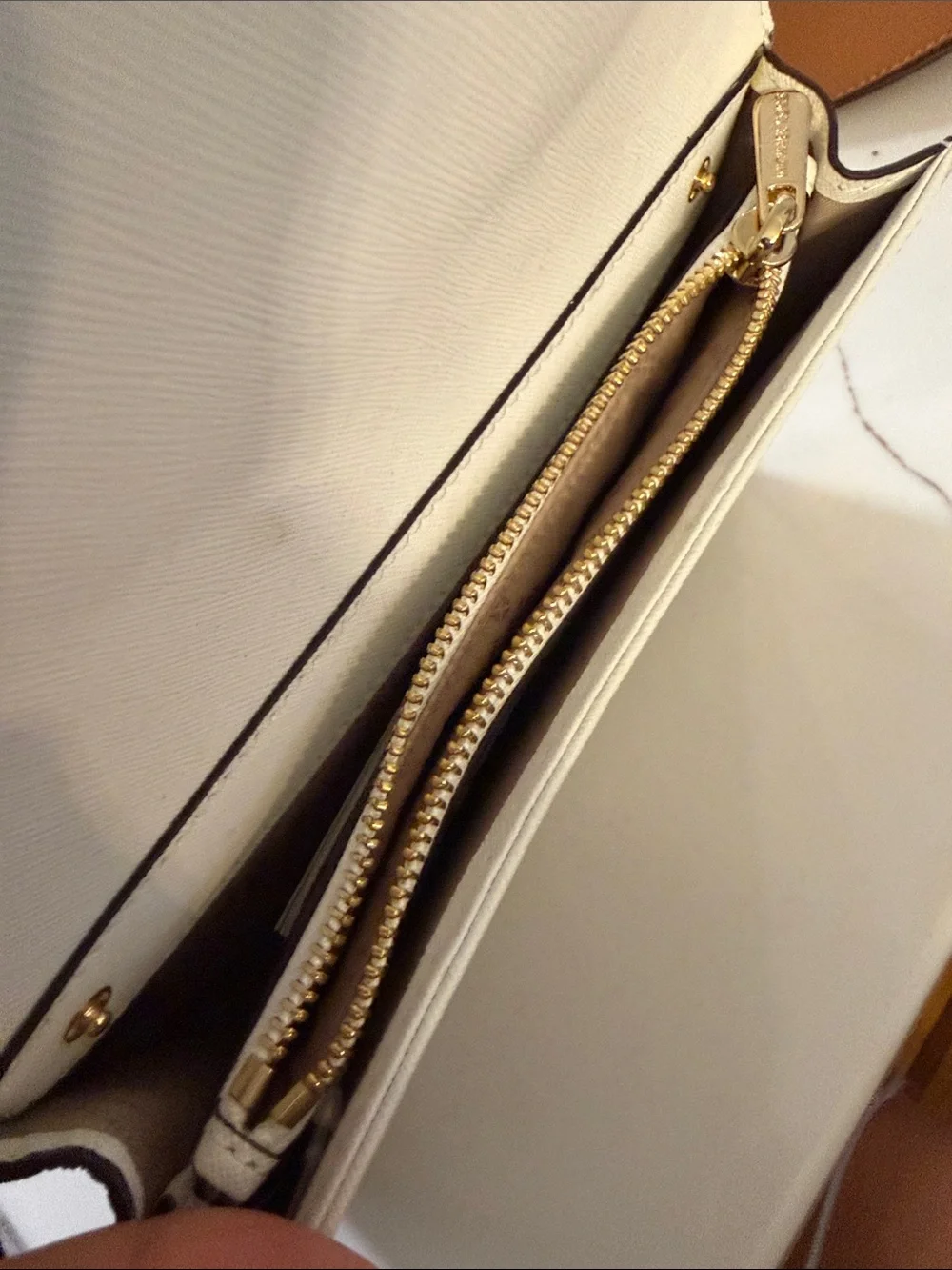 NWT MICHAEL KORS Cream White Crossbody Bag with Gold Hardware